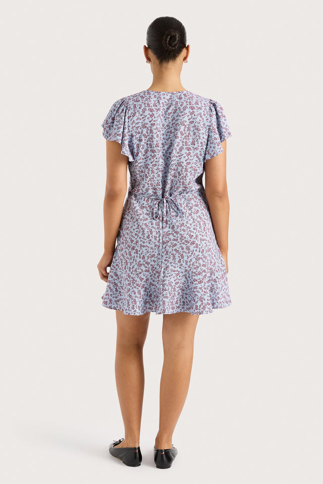 Alba Mini Dress Amaryllis Floral Blue