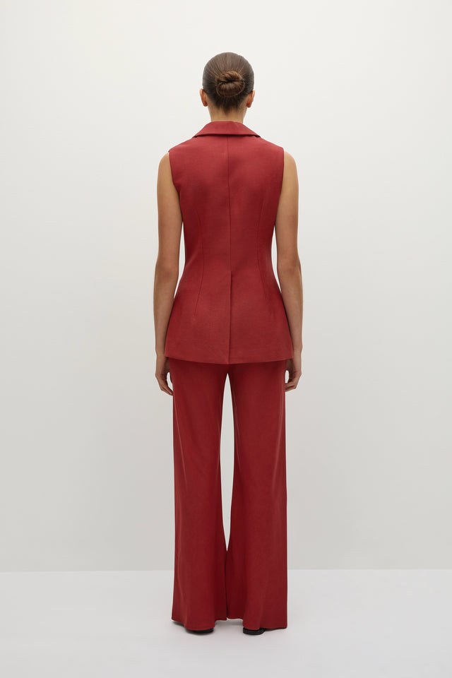 Florine Pant Deep Red