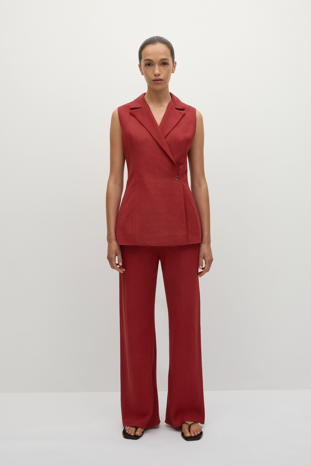 Florine Pant Deep Red
