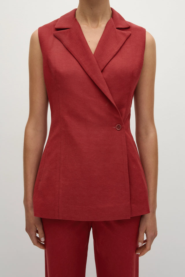 Florine Blazer Deep Red