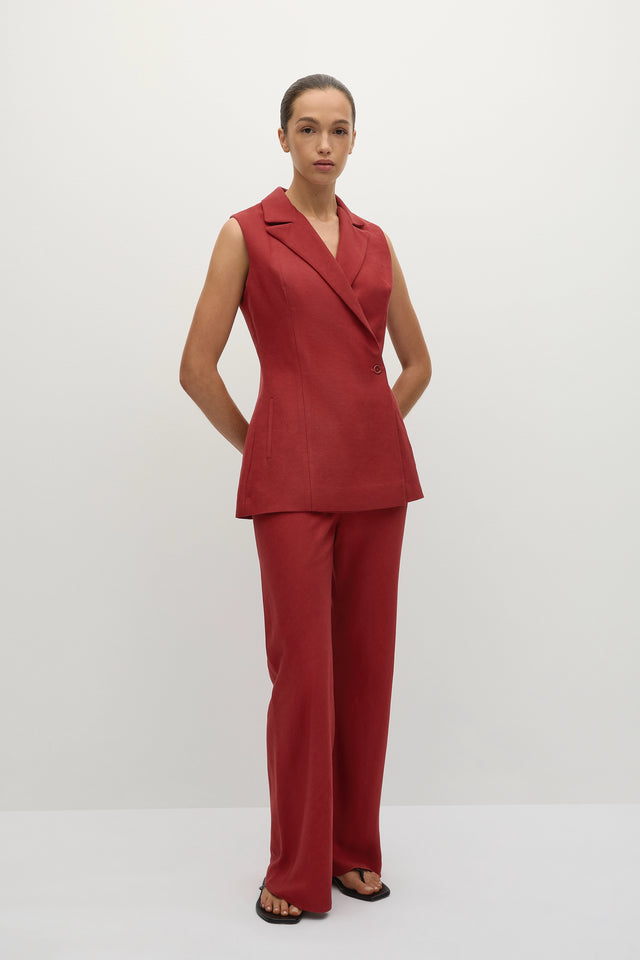 Florine Pant Deep Red