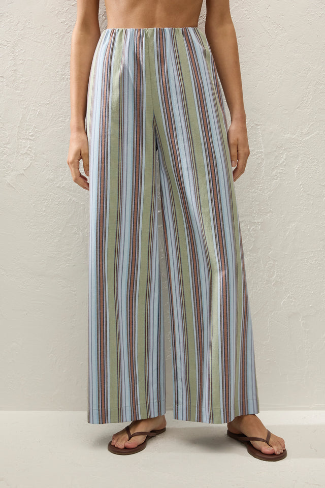 Lane Pant Agua Stripe Blue