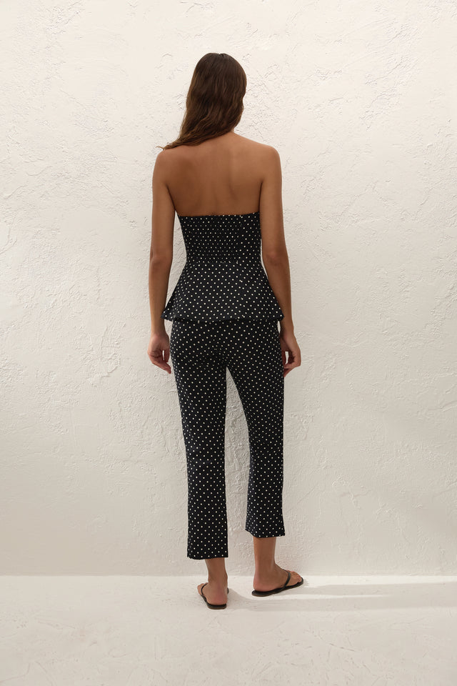 Petro Top Lola Polka Dot Black Cream