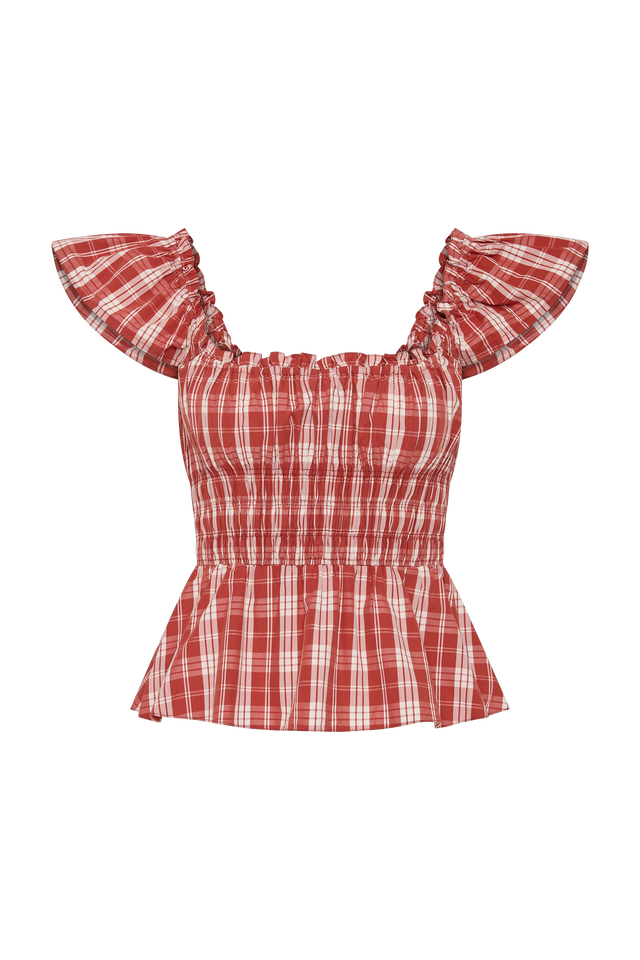 Janne Top Ines Check Terra Rosso