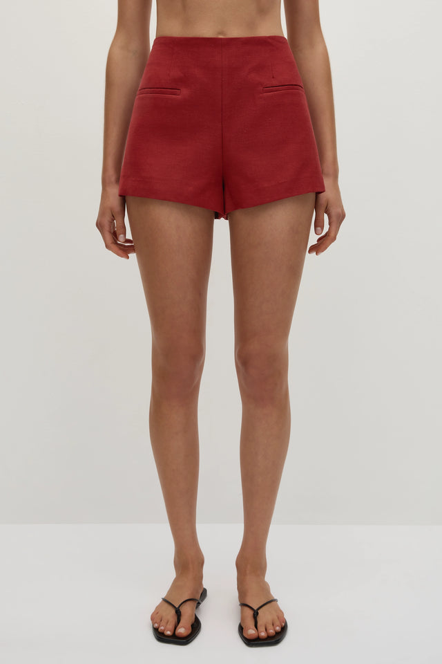 Florine Mini Shorts Deep Red