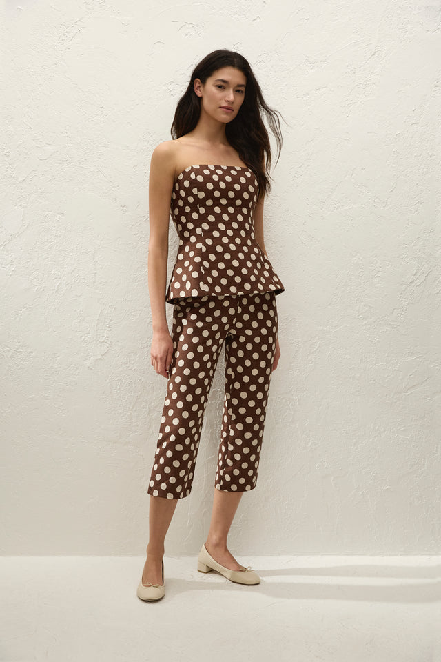 Valeria Capri Pant Cioccolato Dot