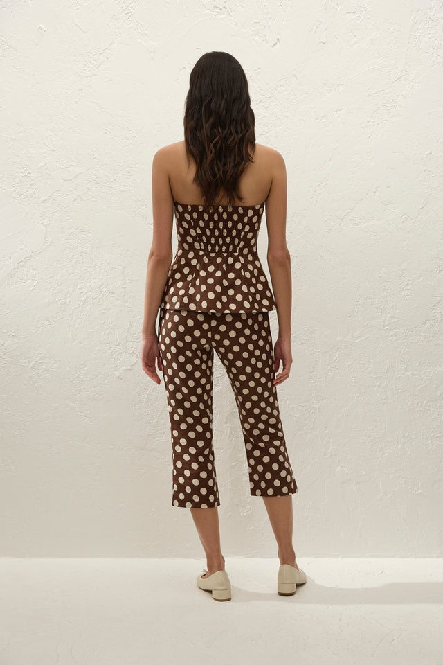 Valeria Capri Pant Cioccolato Dot
