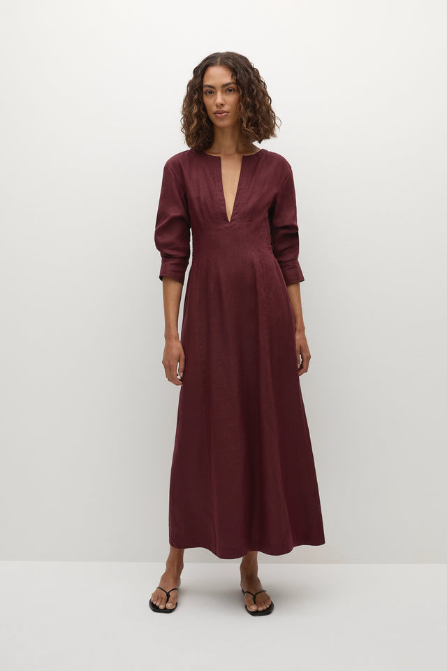 Asha Maxi Dress Bordeaux