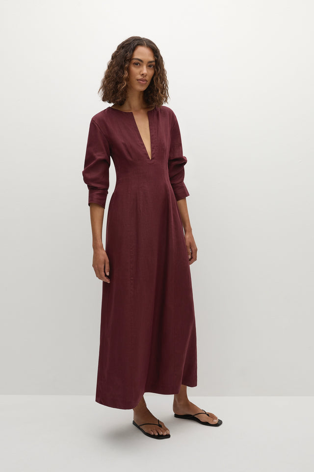 Asha Maxi Dress Bordeaux