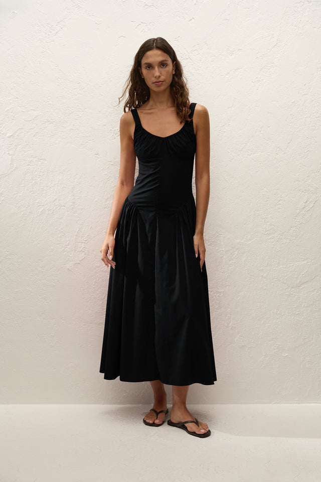 Olas Midi Dress Black