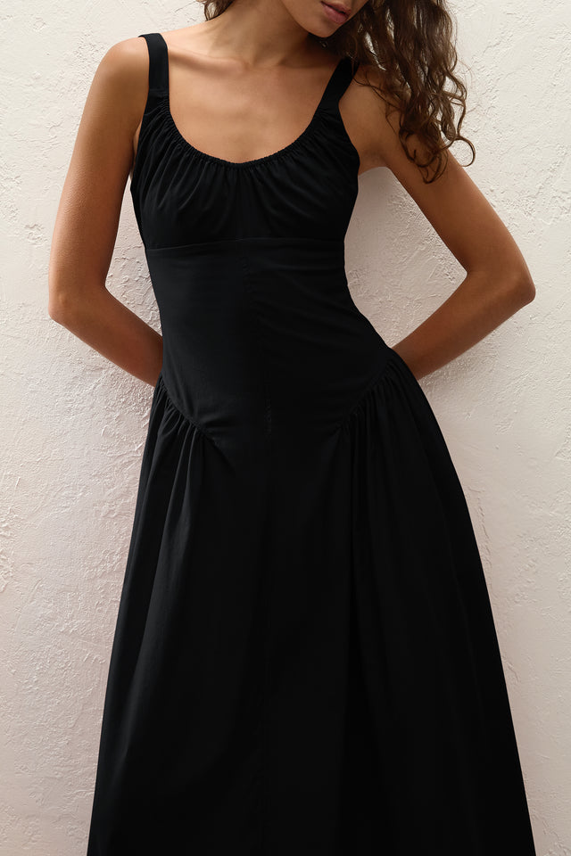 Olas Midi Dress Black