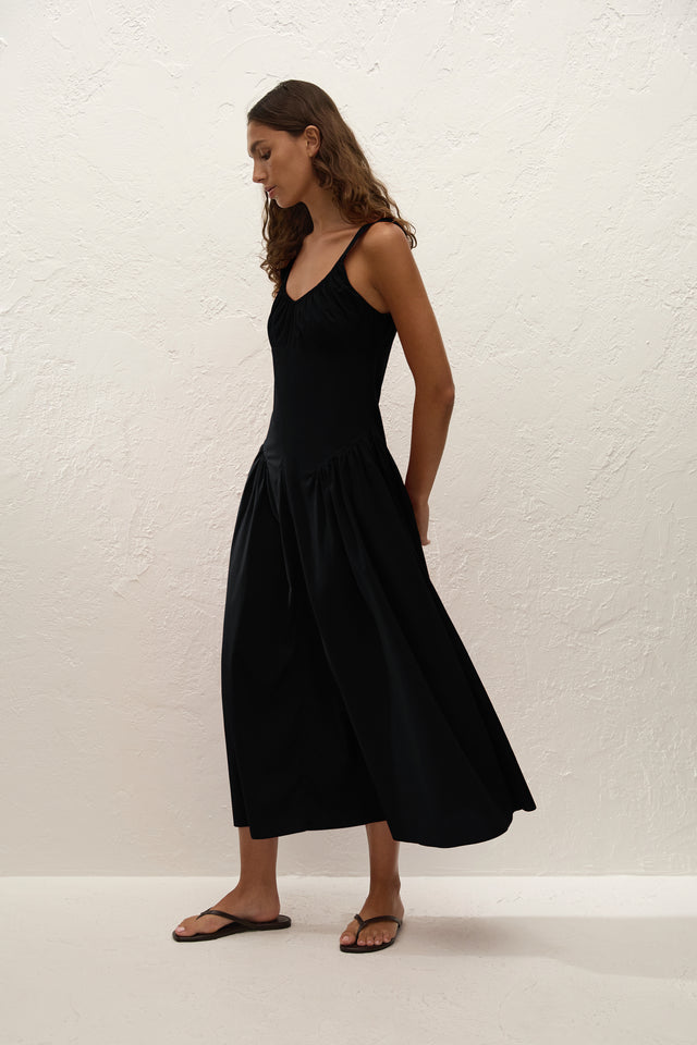 Olas Midi Dress Black