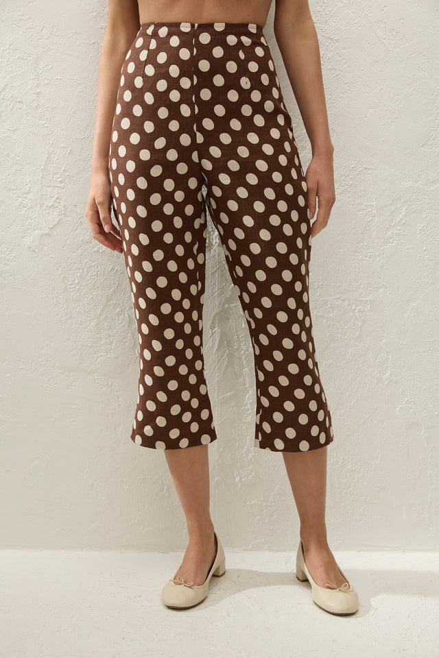 Valeria Capri Pant Cioccolato Dot