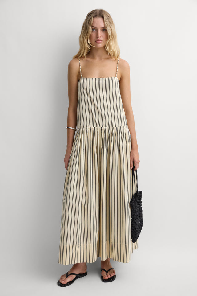 Alda Maxi Dress Bodega Stripe Sand