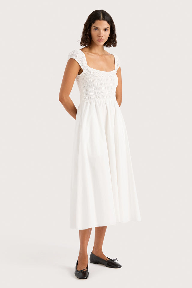 Lene Midi Dress White