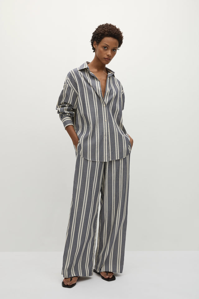 Capri Shirt Antique Navy Stripe