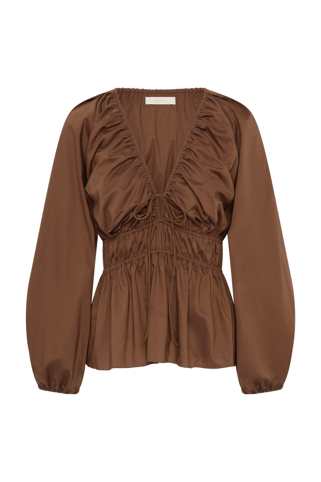 Lina Top Chestnut Brown