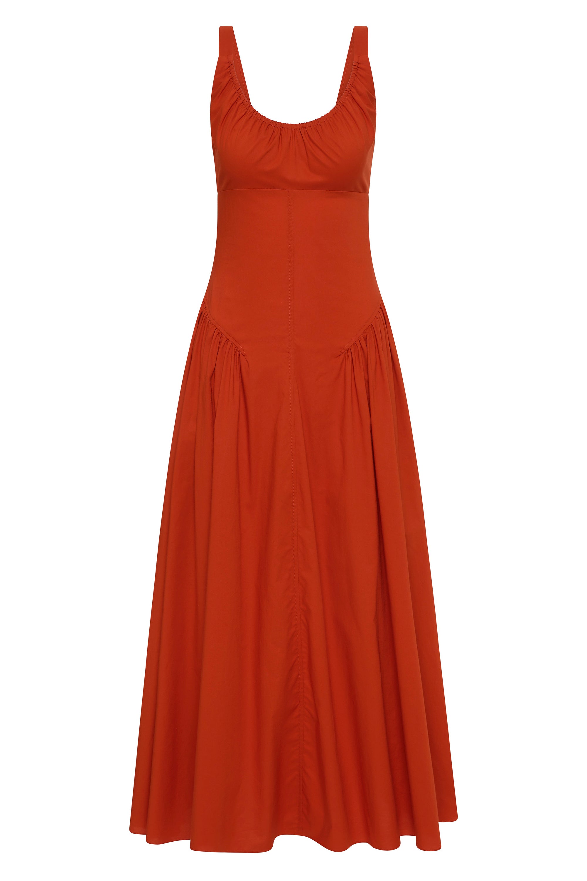 Olas Midi Dress Dusty Tomato - Faithfull the Brand AU