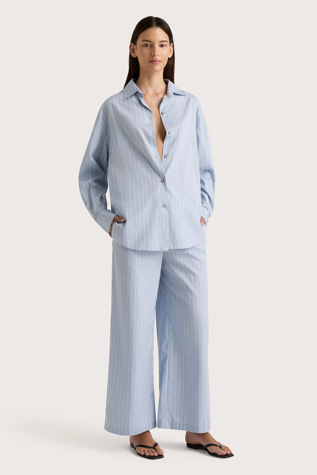 Freja Shirt Blue Pinstripe