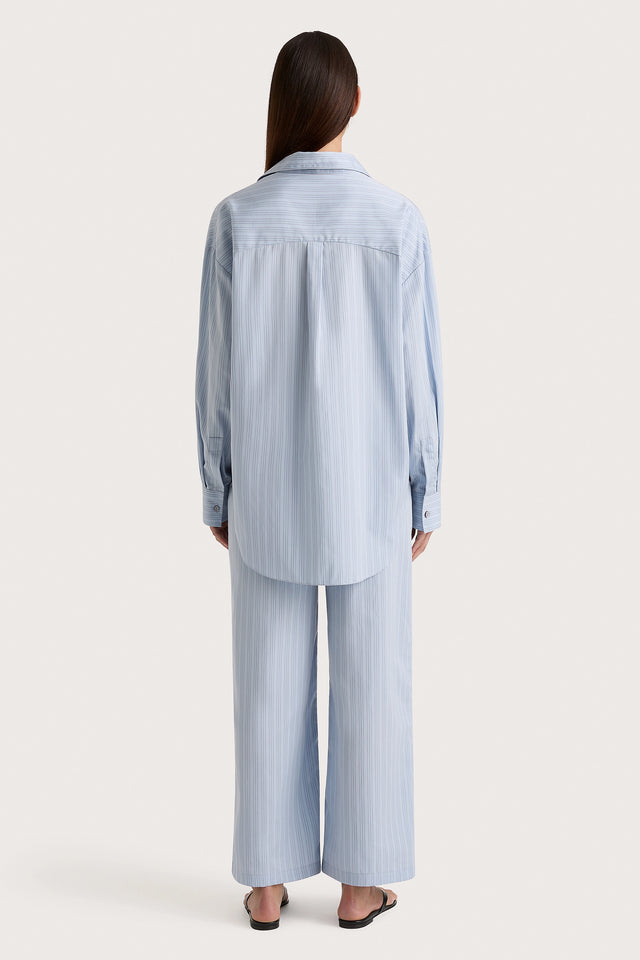 Freja Shirt Blue Pinstripe