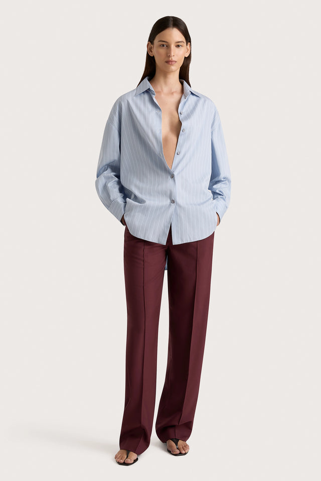 Freja Shirt Blue Pinstripe