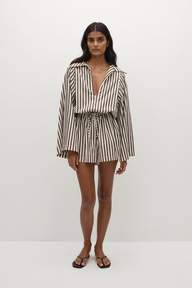 Aksel Playsuit Norway Stripe Espresso