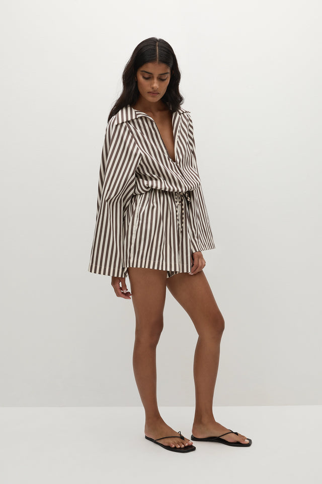 Aksel Playsuit Norway Stripe Espresso