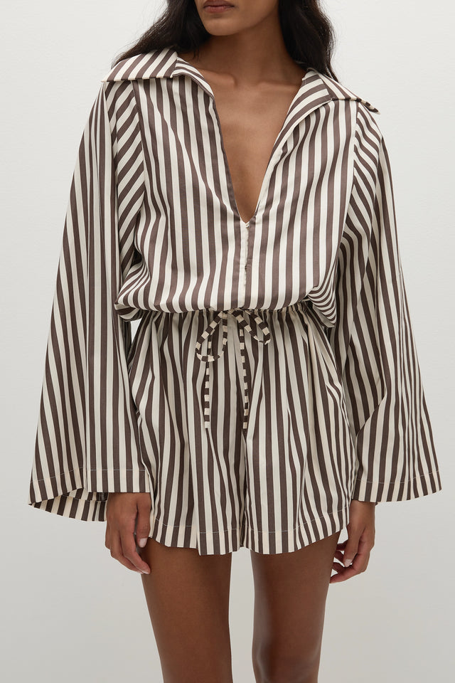 Aksel Playsuit Norway Stripe Espresso