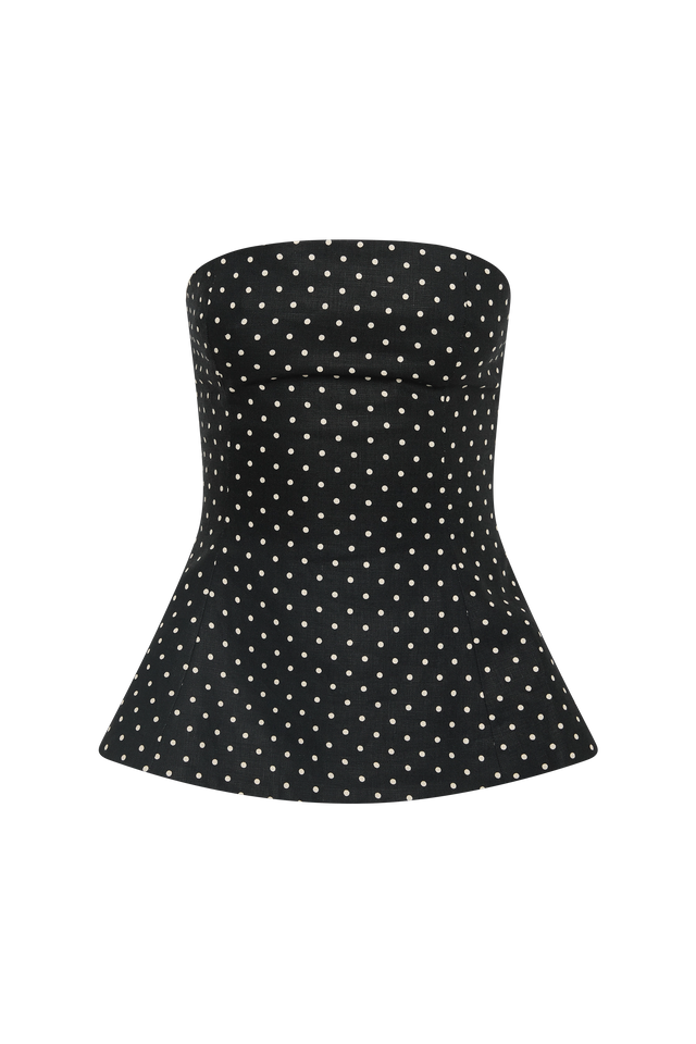 Petro Top Lola Polka Dot Black Cream