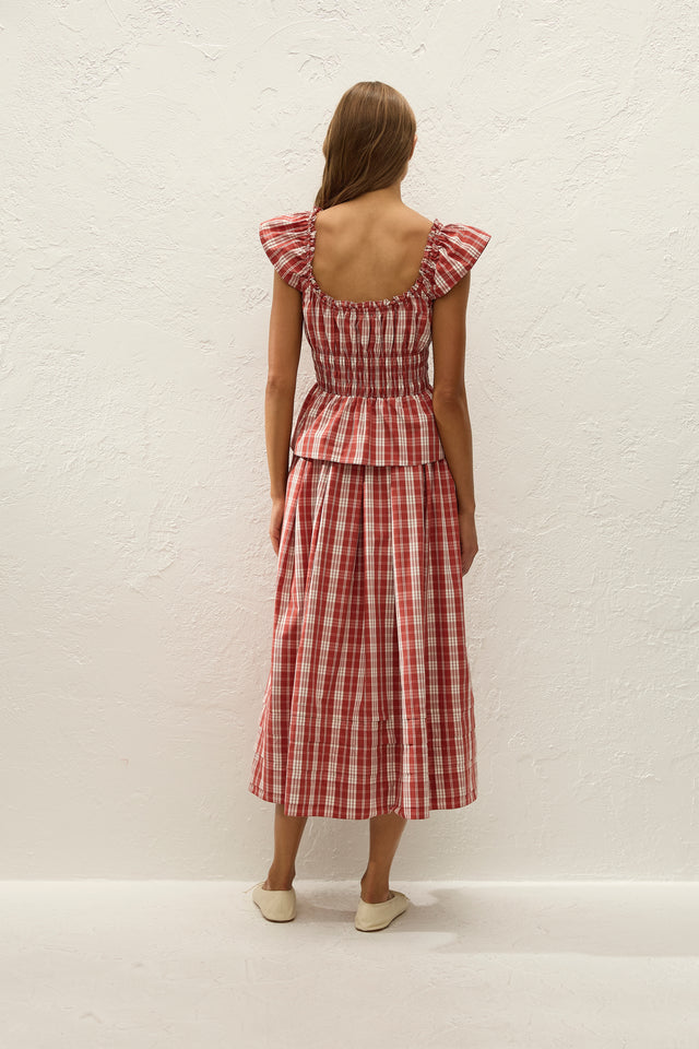 Janne Top Ines Check Terra Rosso