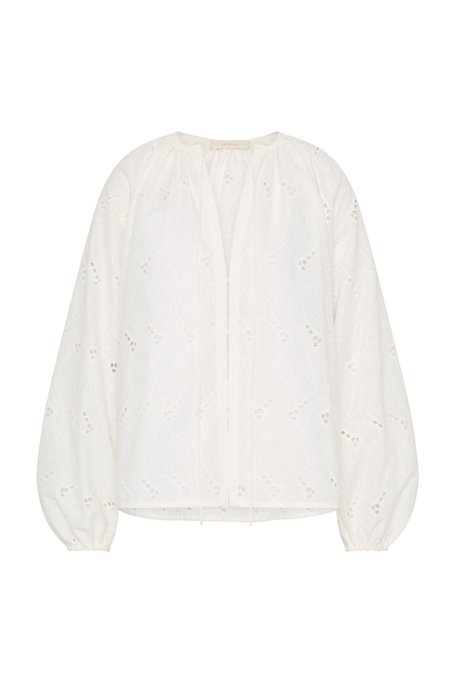 Thora Blouse Birgitta Broderie Anglaise White