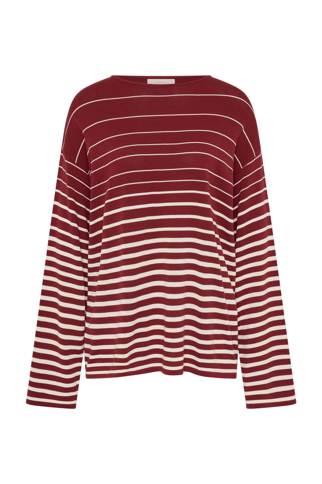 Lyana Top Scandi Stripe Red Cream