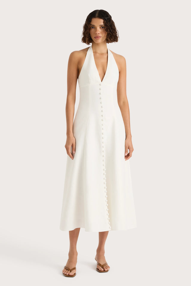 Marie Midi Dress White