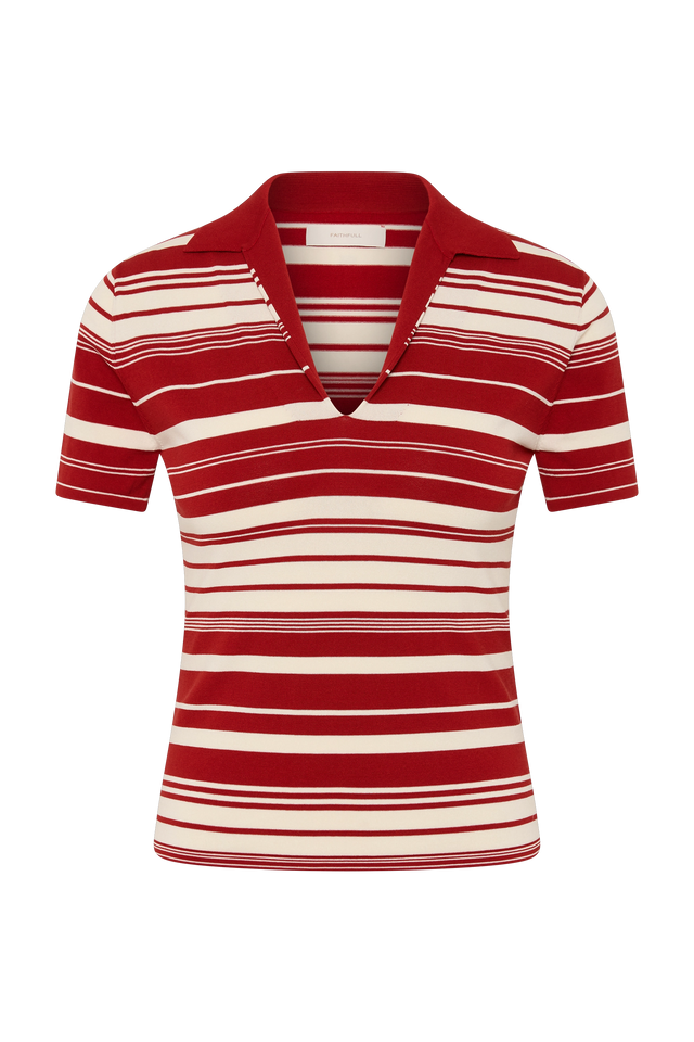 Cloe Top Valdemar Stripe Red Ochre