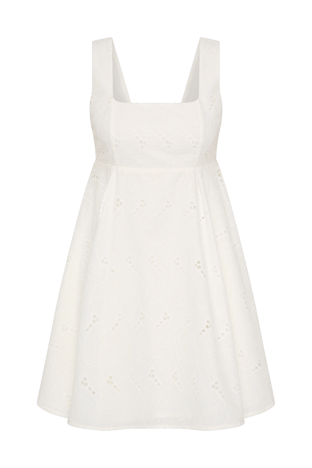 Lovis Mini Dress Birgitta Broderie Anglaise White