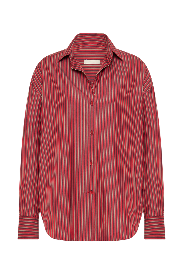 Freja Shirt Wine Stripe