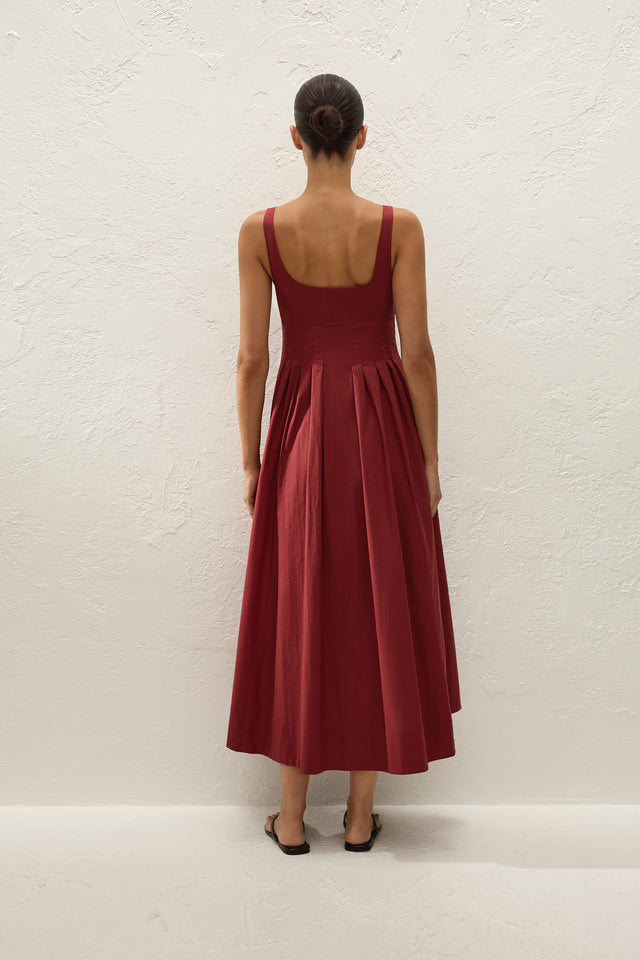 Rosalina Midi Dress Porto Red