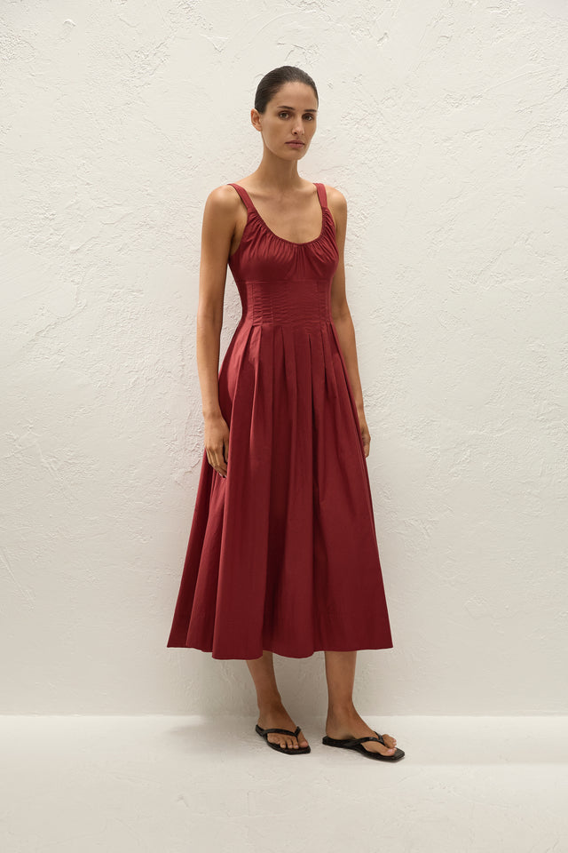 Rosalina Midi Dress Porto Red