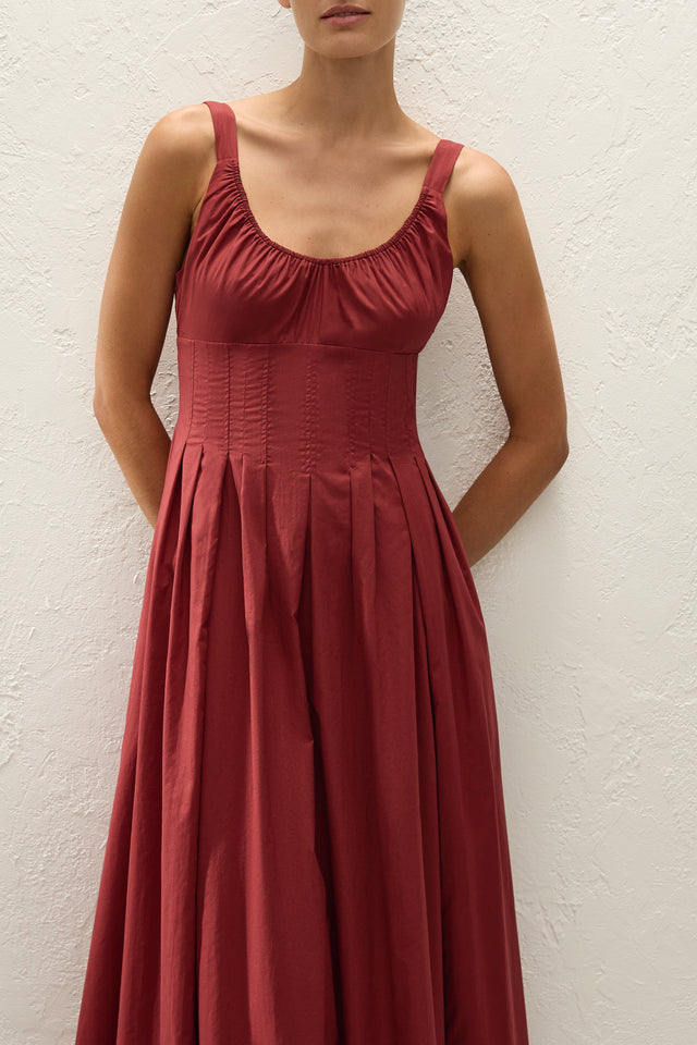 Rosalina Midi Dress Porto Red