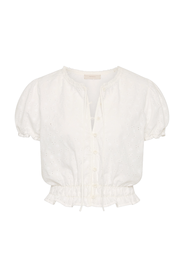Santana Top Lucy Broderie White