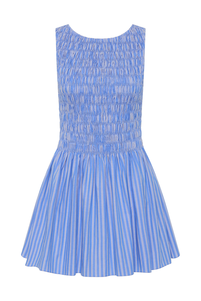 Carina Mini Dress Joao Stripe Azulejo Blue
