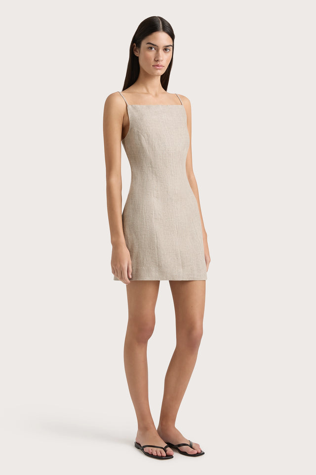 Poet Mini Dress Oatmeal