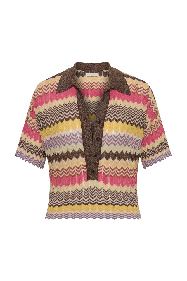 Raya Polo Top Perla Stripe