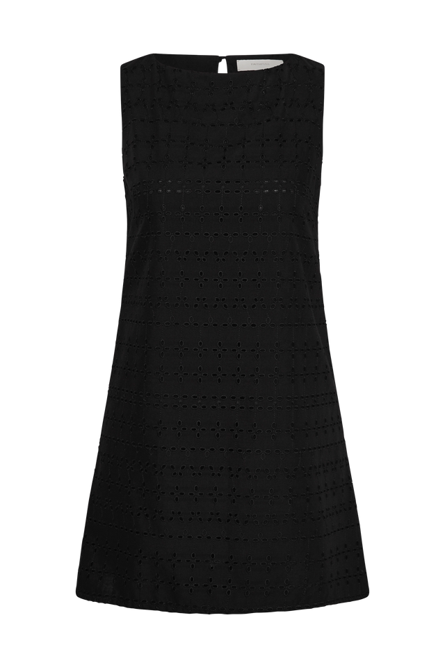 Lily Mini Dress Agnes Broderie Anglaise Black