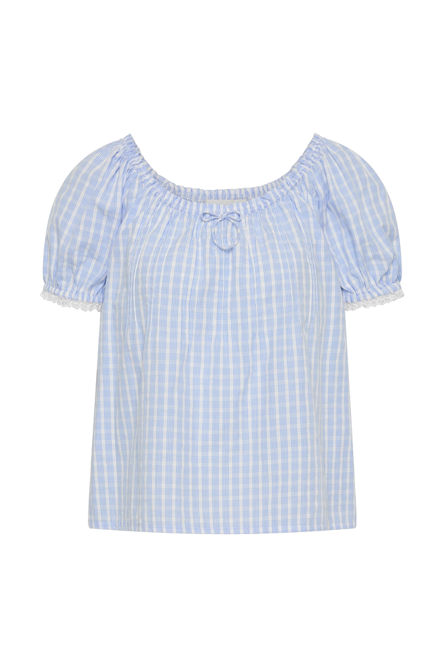Lonny Top Paloma Check Light Blue White