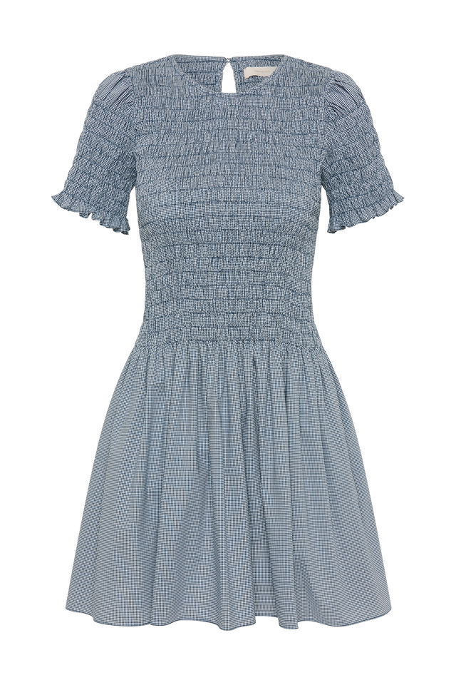Edda Mini Dress Hanne Gingham Vintage Navy