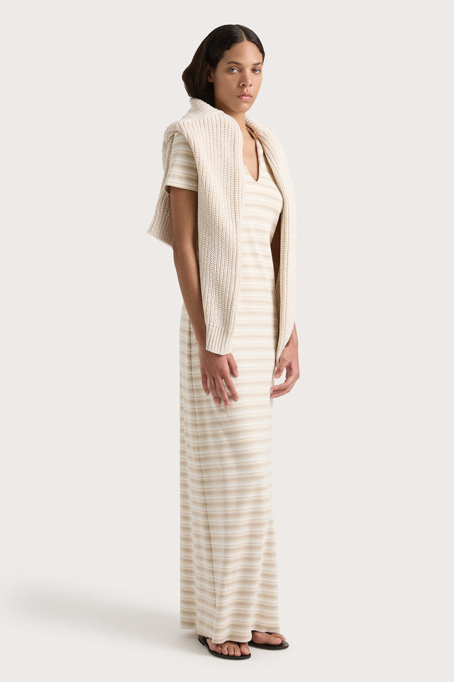 Tiesse Maxi Dress Cream Stripe