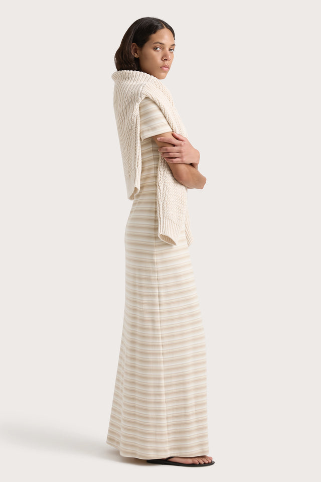 Tiesse Maxi Dress Cream Stripe