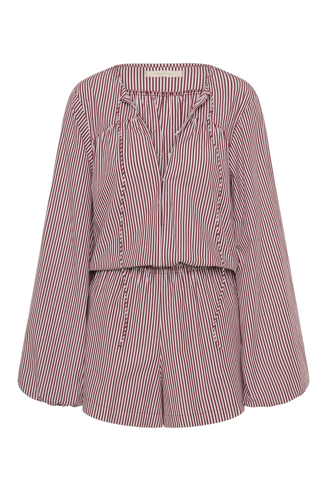 Frida Playsuit Maia Stripe Burgundy