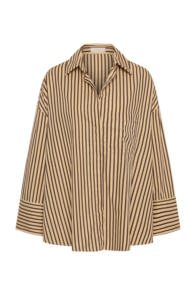 Clemente Shirt Carmen Stripe Sand Cedar